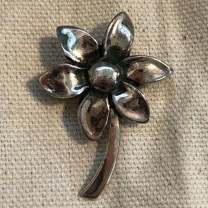 1.75 Sterling Silver Flower Brooch